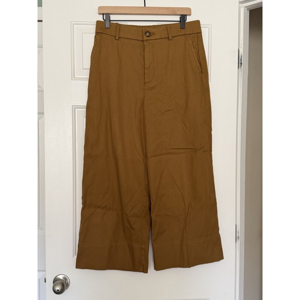 Spanx Super smooth Stretch Twill Cropped Wide Leg Pant Flax Size Large Petite